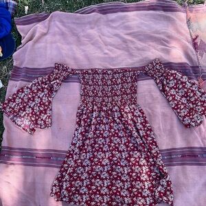 Old Navy Burgundy Floral Kids Dress